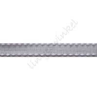 Ripsband Sattelstich 10mm - Silber Grau Weiß
