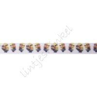 Ripsband Cartoon 10mm - Minions Weiß