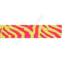 Ripsband Aufdruck 22mm - Zebra Pink Gelb
