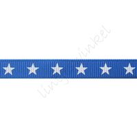 Ripsband Sterne 10mm - Blau Weiß