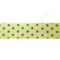 Satinband Sterne 22mm - Gelb Blau