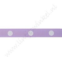 Ripsband Punkte Groß 10mm - Lavendel Weiß