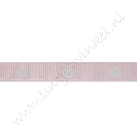 Ripsband Punkte Groß 10mm - Hell Rosa Weiß