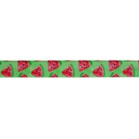 Ripsband Aufdruck 10mm - Melone Grün Rosa