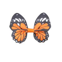 Schmetterling 65x50mm - Ripsband Orange Schwarz Weiß