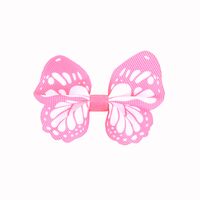 Schmetterling 65x50mm - Ripsband Pink Weiß